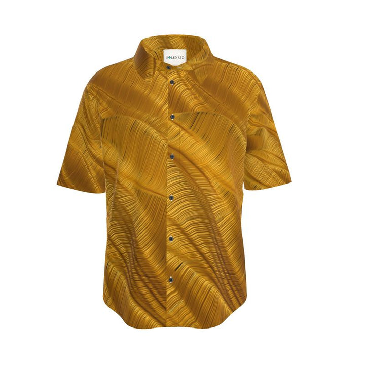 Men’s Golden Amber Swirl Short-Sleeve Shirt | Solenriz - Rizzlly