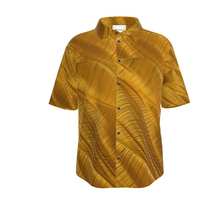 Men’s Golden Amber Swirl Short-Sleeve Shirt | Solenriz - Rizzlly