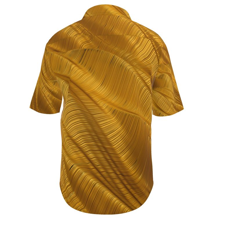 Men’s Golden Amber Swirl Short-Sleeve Shirt | Solenriz - Rizzlly