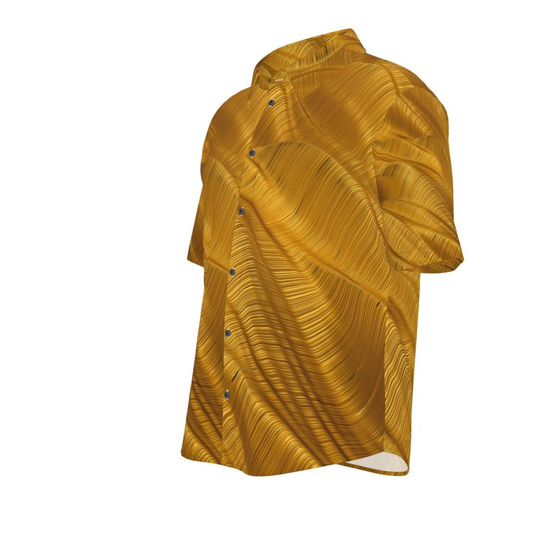 Men’s Golden Amber Swirl Short-Sleeve Shirt | Solenriz - Rizzlly