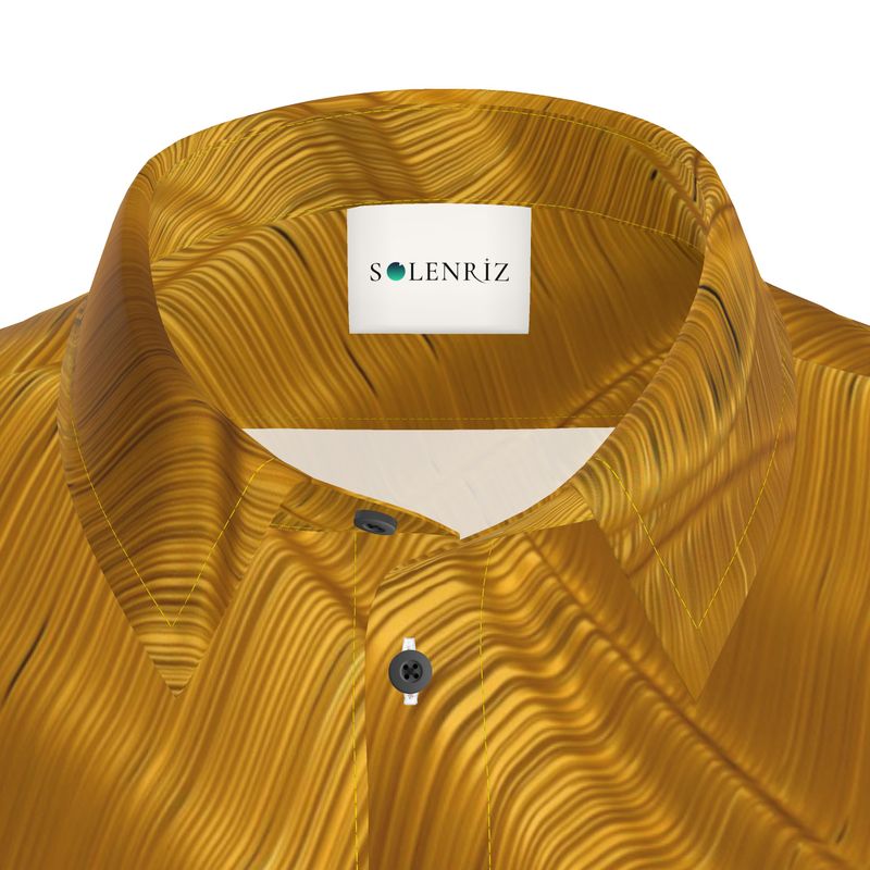 Men’s Golden Amber Swirl Short-Sleeve Shirt | Solenriz - Rizzlly