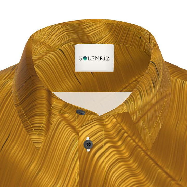 Men’s Golden Amber Swirl Short-Sleeve Shirt | Solenriz - Rizzlly