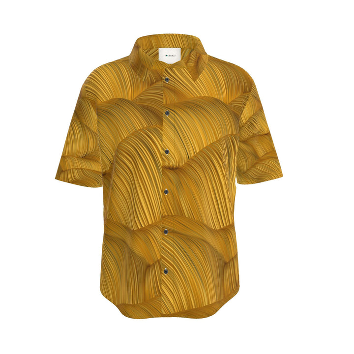 Men’s Mustard Wave Short-Sleeve Shirt | Solenriz - Rizzlly