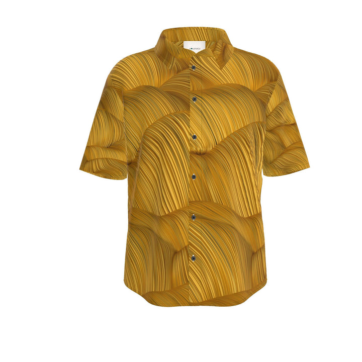 Men’s Mustard Wave Short-Sleeve Shirt | Solenriz - Rizzlly