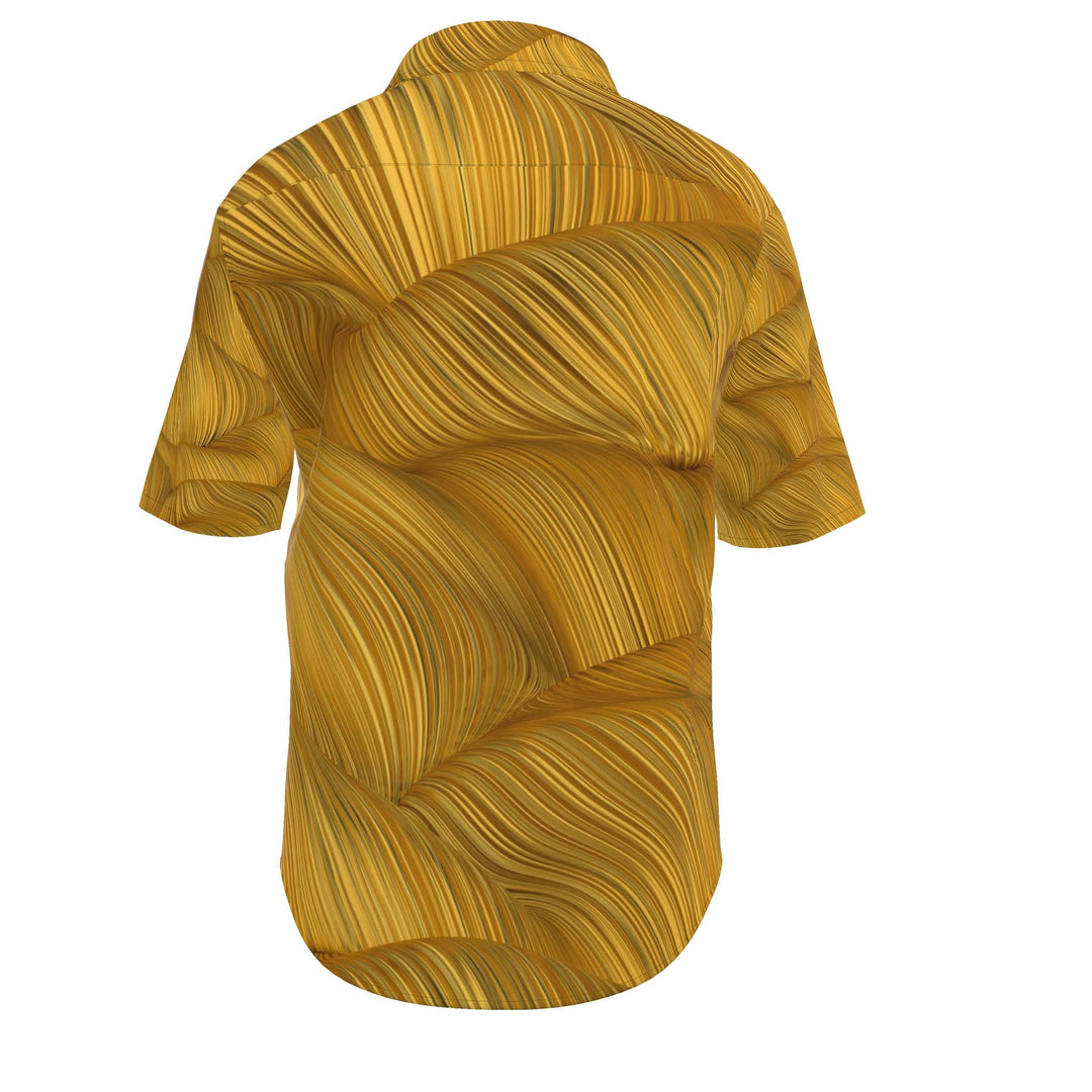 Men’s Mustard Wave Short-Sleeve Shirt | Solenriz - Rizzlly