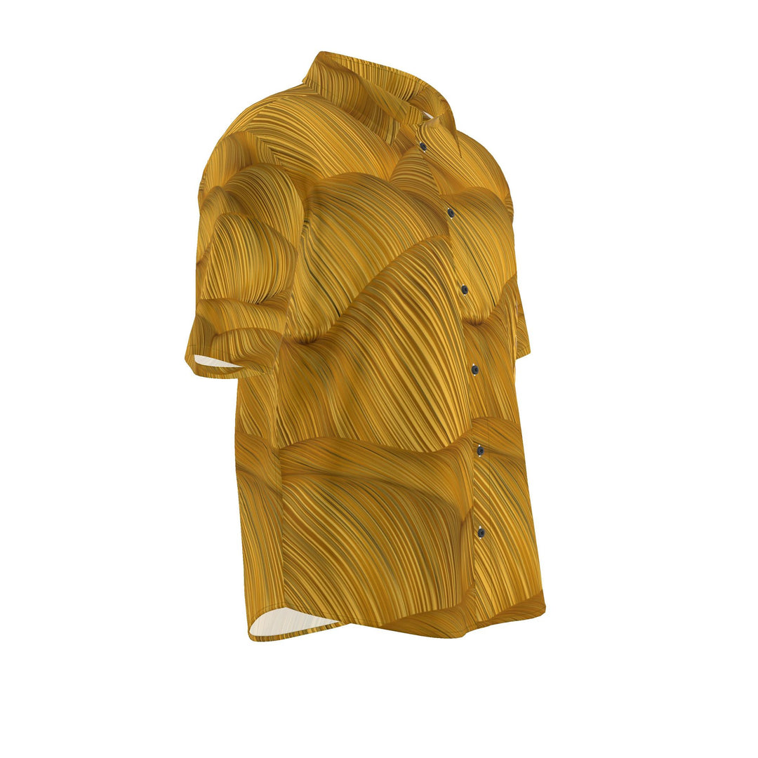 Men’s Mustard Wave Short-Sleeve Shirt | Solenriz - Rizzlly
