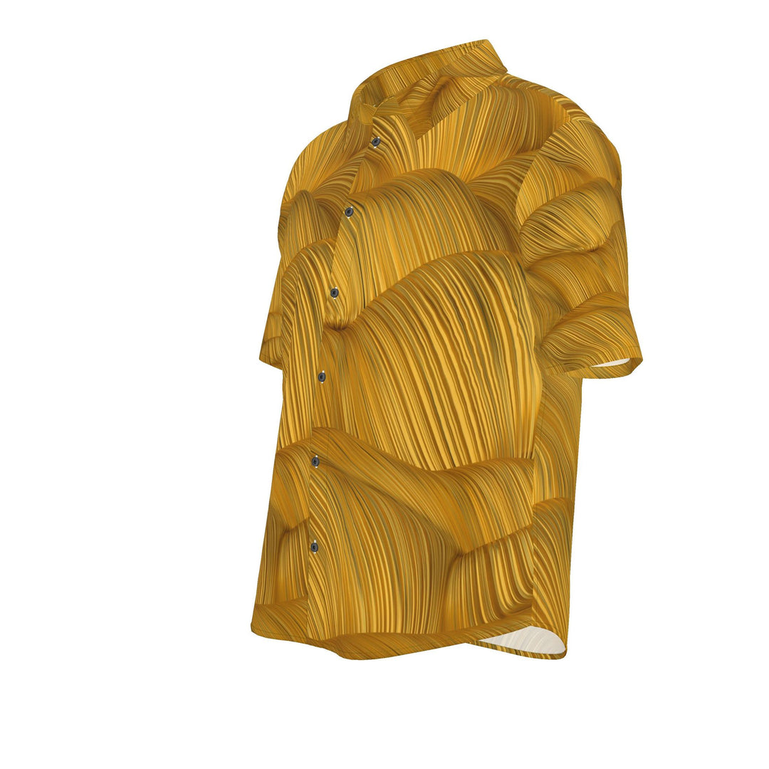 Men’s Mustard Wave Short-Sleeve Shirt | Solenriz - Rizzlly