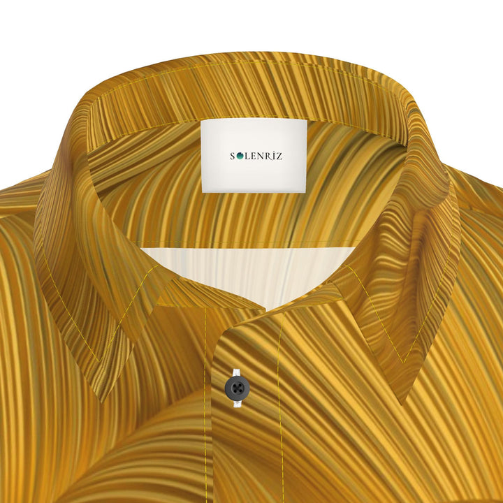 Men’s Mustard Wave Short-Sleeve Shirt | Solenriz - Rizzlly