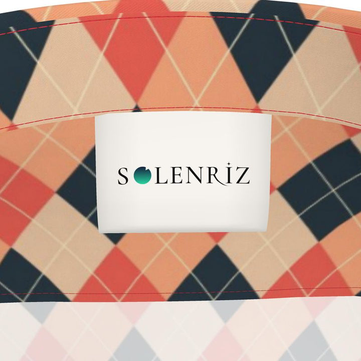 Men’s Coral & Navy Argyle Short-Sleeve Shirt | Solenriz - Rizzlly