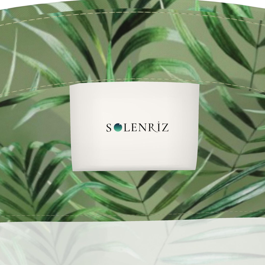 Men’s Sage Green Palm Leaf Short-Sleeve Shirt | Solenriz - Rizzlly