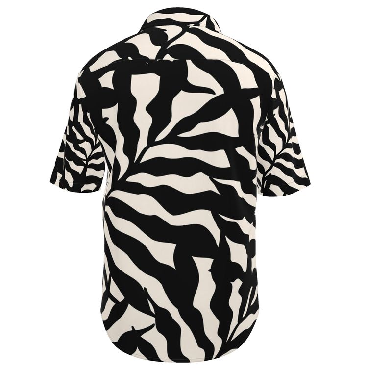 Men’s Black & Cream Zebra Short-Sleeve Shirt | Solenriz - Rizzlly