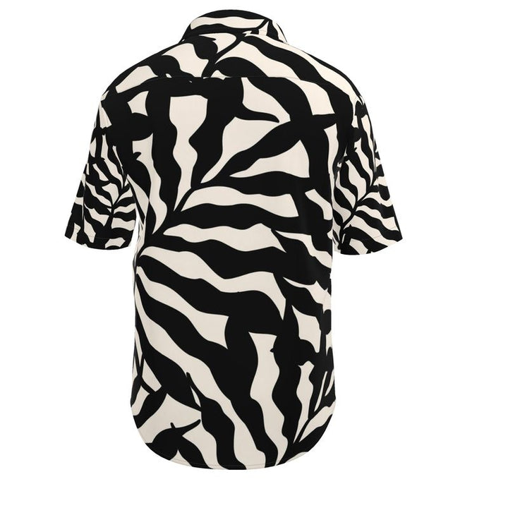 Men’s Black & Cream Zebra Short-Sleeve Shirt | Solenriz - Rizzlly