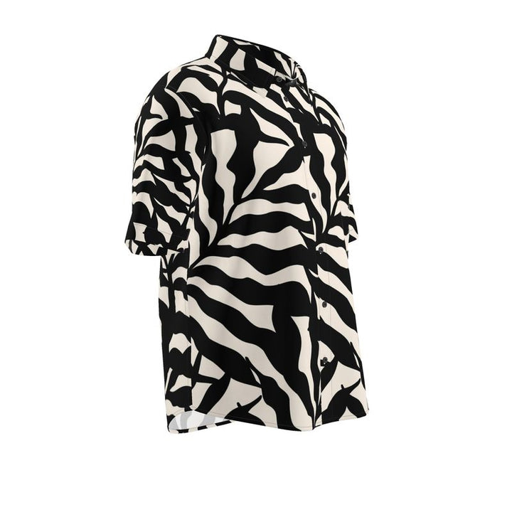 Men’s Black & Cream Zebra Short-Sleeve Shirt | Solenriz - Rizzlly