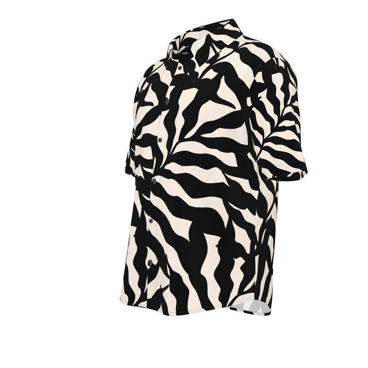 Men’s Black & Cream Zebra Short-Sleeve Shirt | Solenriz - Rizzlly