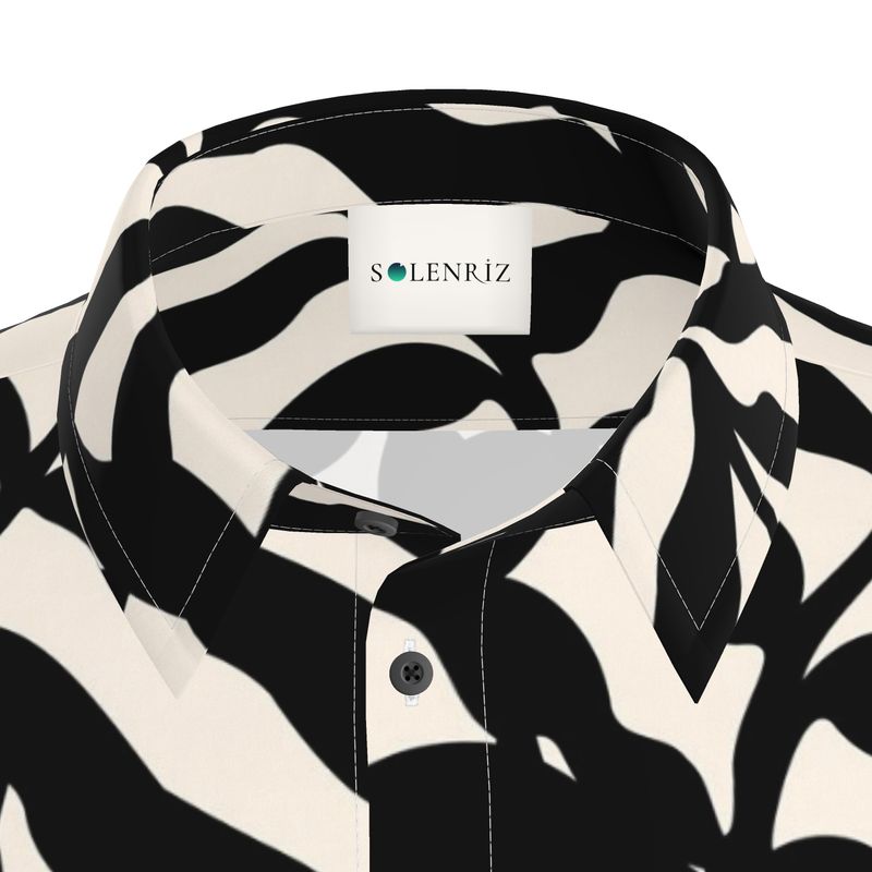 Men’s Black & Cream Zebra Short-Sleeve Shirt | Solenriz - Rizzlly