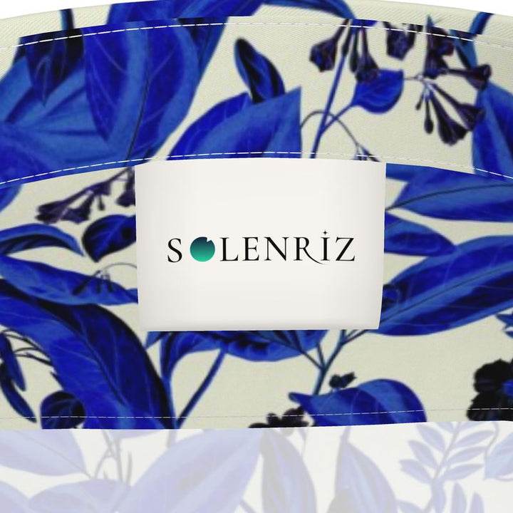 Men’s Ivory & Indigo Botanical Short-Sleeve Shirt | Solenriz - Rizzlly