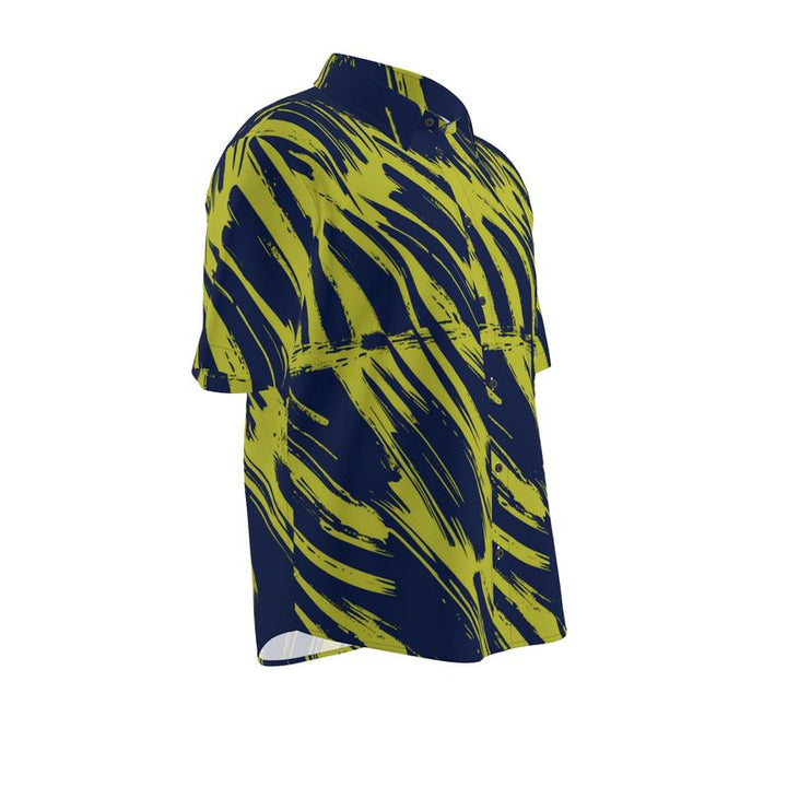 Men’s Navy & Lime Abstract Short-Sleeve Shirt | Solenriz - Rizzlly
