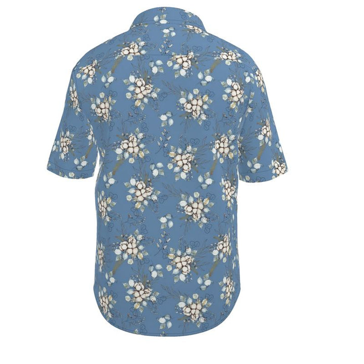 Men’s Powder Blue Floral Short-Sleeve Shirt | Solenriz - Rizzlly
