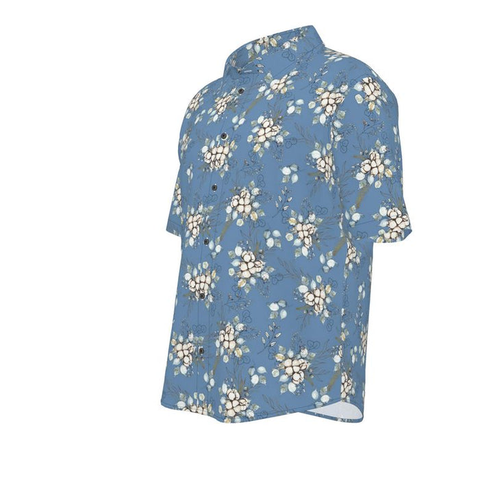 Men’s Powder Blue Floral Short-Sleeve Shirt | Solenriz - Rizzlly