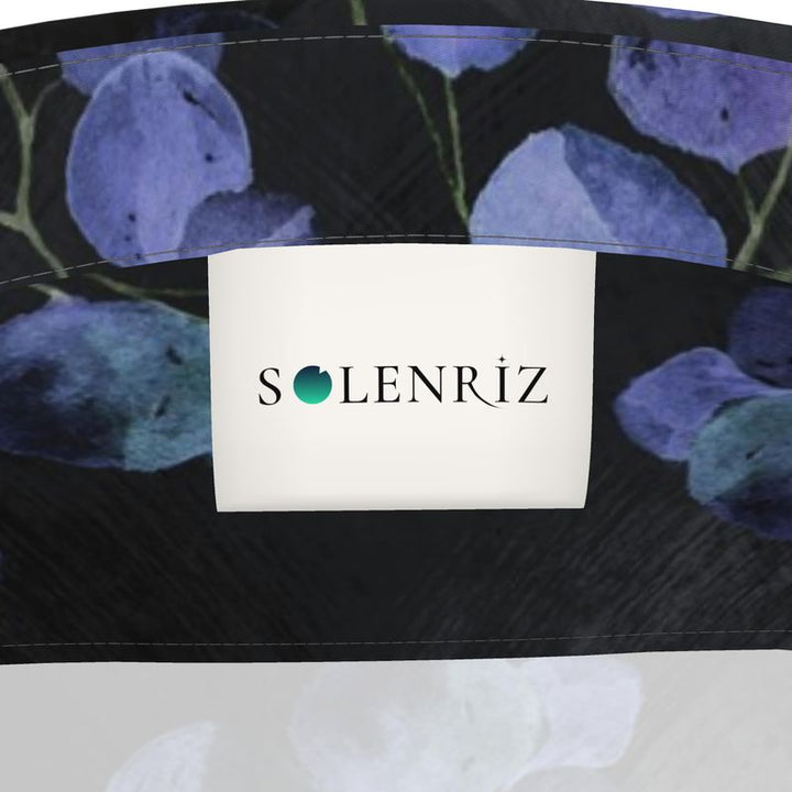 Men’s Charcoal & Blue Botanical Short-Sleeve Shirt | Solenriz - Rizzlly