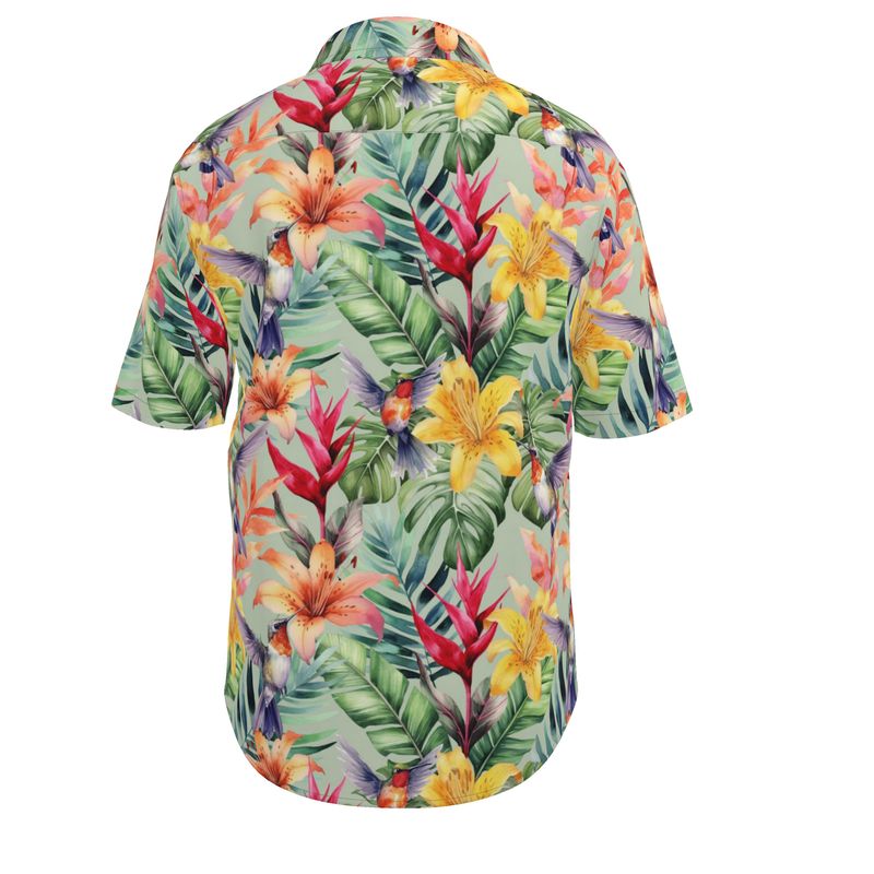 Men’s Multicolour Tropical Floral Short-Sleeve Shirt | Solenriz - Rizzlly