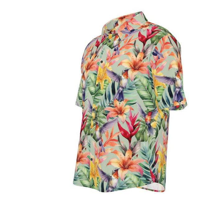Men’s Multicolour Tropical Floral Short-Sleeve Shirt | Solenriz - Rizzlly
