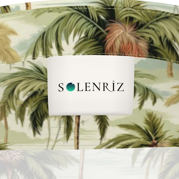 Men’s Ivory & Green Palm Tree Short-Sleeve Shirt | Solenriz - Rizzlly