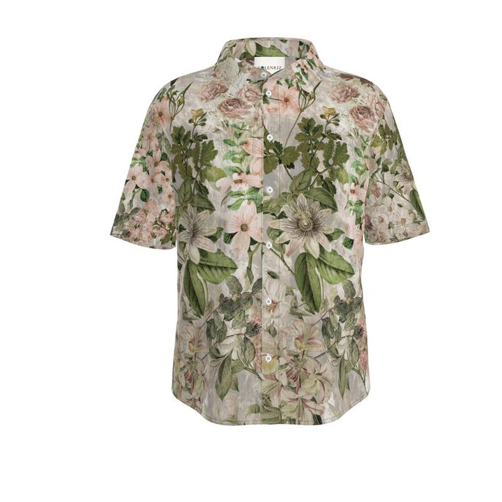 Men’s Blush & Sage Floral Short-Sleeve Shirt | Solenriz - Rizzlly