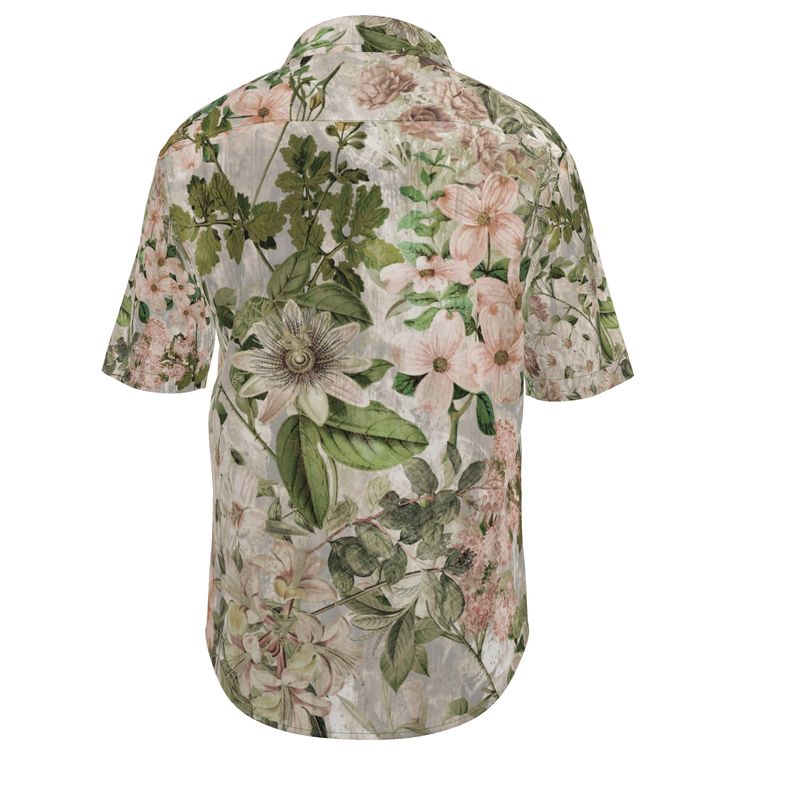 Men’s Blush & Sage Floral Short-Sleeve Shirt | Solenriz - Rizzlly
