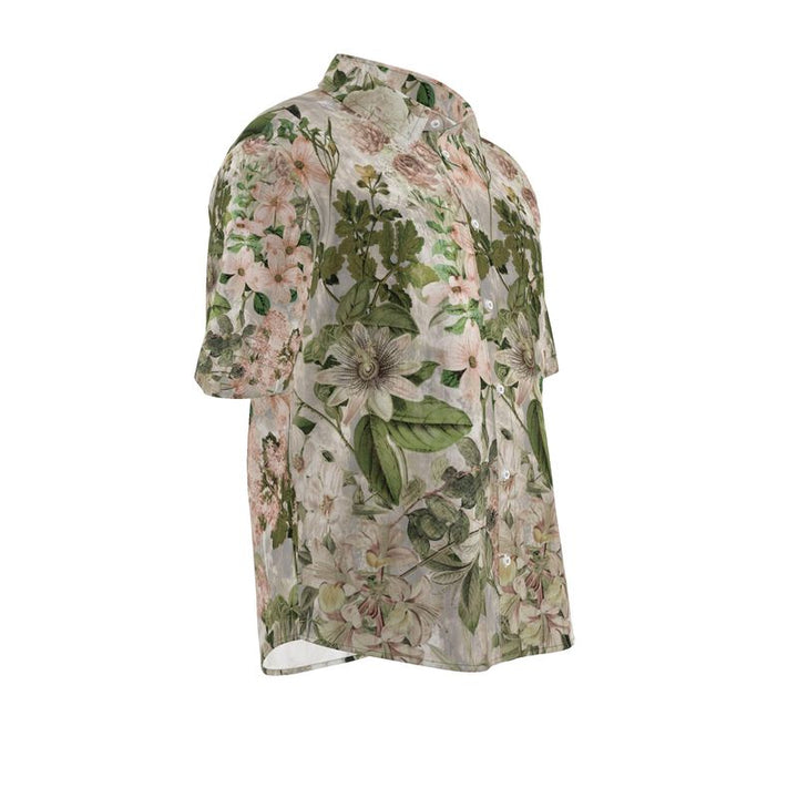Men’s Blush & Sage Floral Short-Sleeve Shirt | Solenriz - Rizzlly