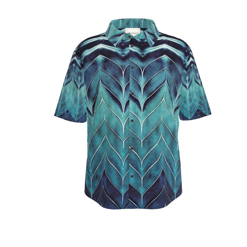 Men’s Teal & Navy Chevron Short-Sleeve Shirt | Solenriz - Rizzlly