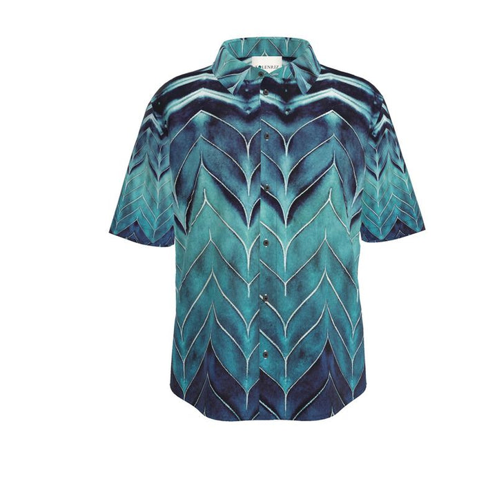 Men’s Teal & Navy Chevron Short-Sleeve Shirt | Solenriz - Rizzlly