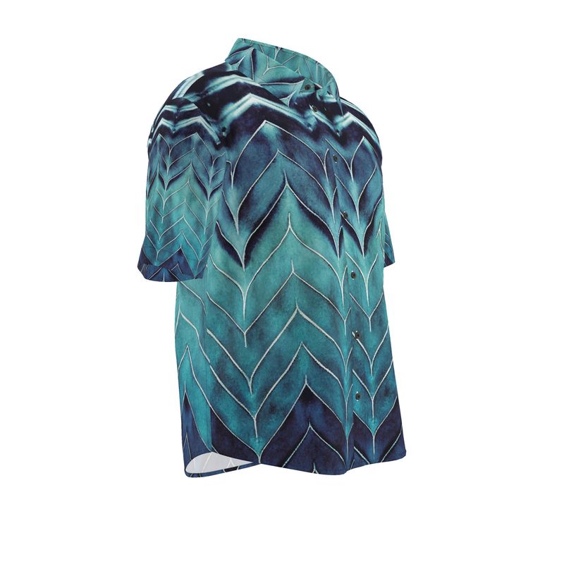 Men’s Teal & Navy Chevron Short-Sleeve Shirt | Solenriz - Rizzlly