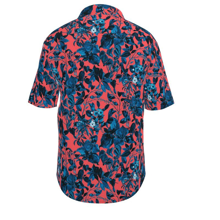 Men’s Coral & Navy Floral Short-Sleeve Shirt | Solenriz - Rizzlly