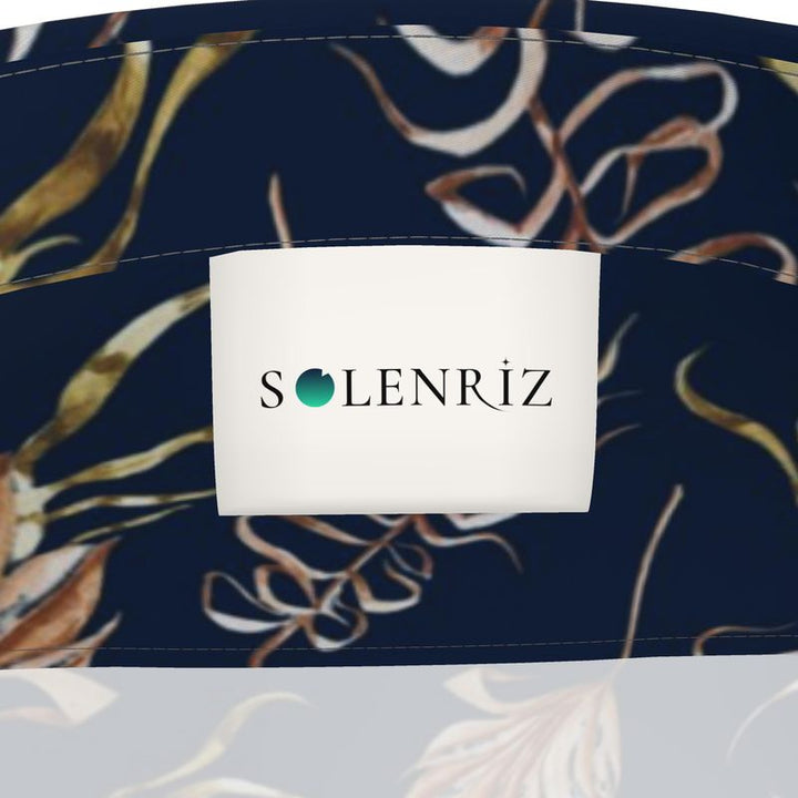 Men’s Navy & Gold Botanical Short-Sleeve Shirt | Solenriz - Rizzlly
