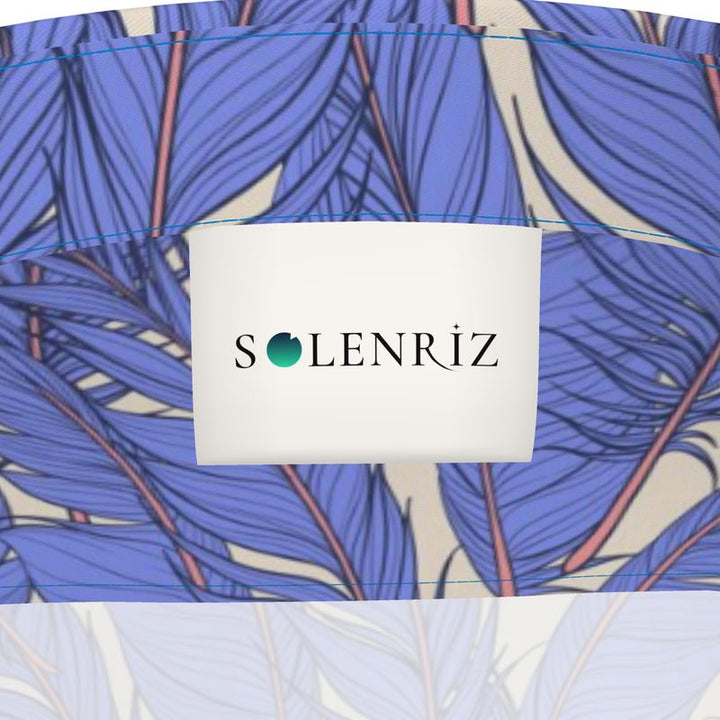 Men’s Azure Blue & Beige Leaf Short-Sleeve Shirt | Solenriz - Rizzlly