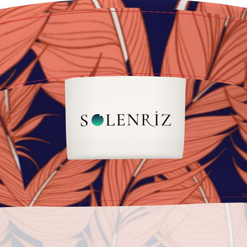 Men’s Coral & Navy Palm Leaf Short-Sleeve Shirt | Solenriz - Rizzlly