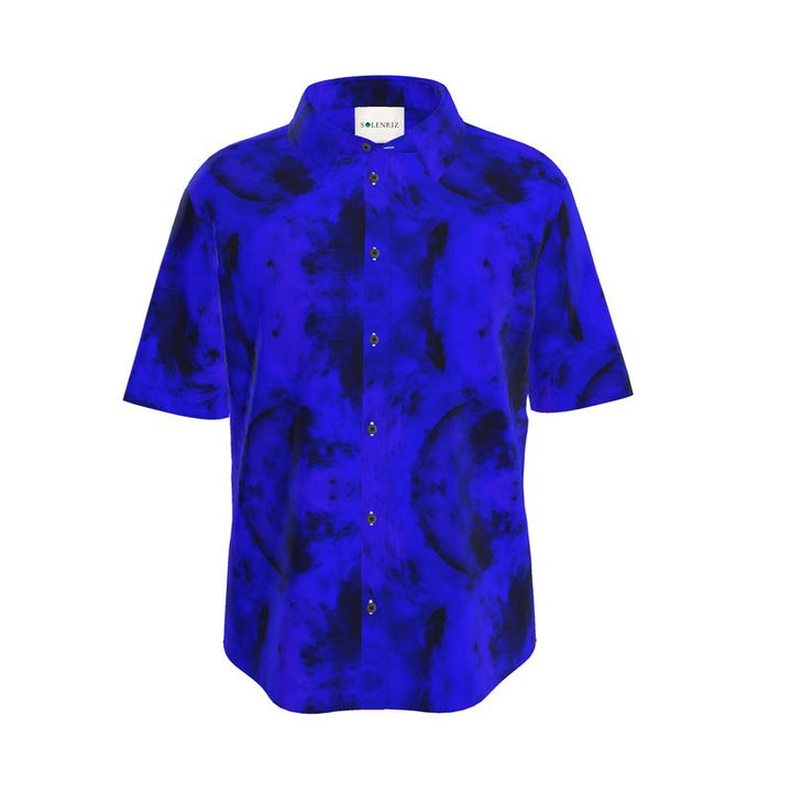 Men’s Electric Blue & Black Abstract Short-Sleeve Shirt | Solenriz - Rizzlly