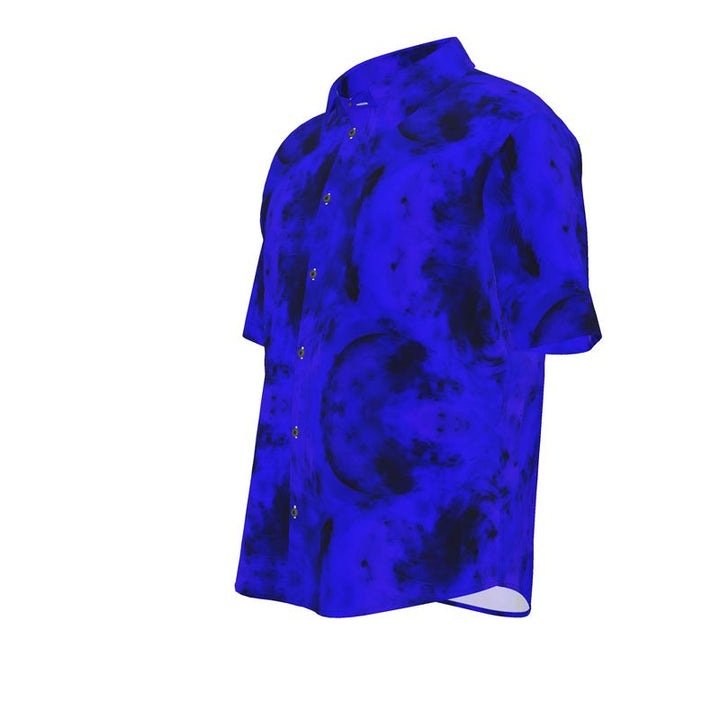 Men’s Electric Blue & Black Abstract Short-Sleeve Shirt | Solenriz - Rizzlly