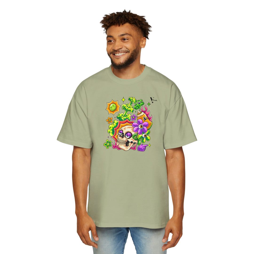 Skull & Floral Oversized Tee