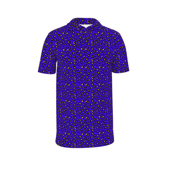 Blue Leopard Polo – Men
