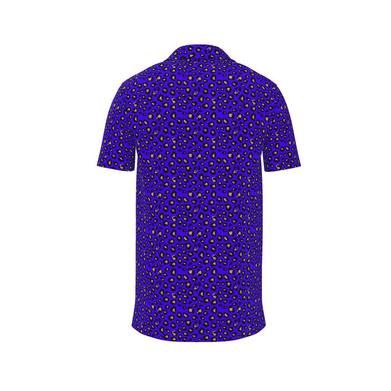 Blue Leopard Polo – Men