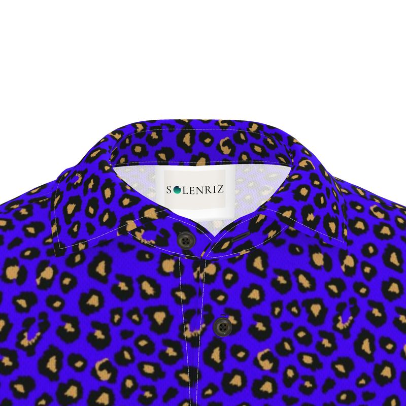 Blue Leopard Polo – Men