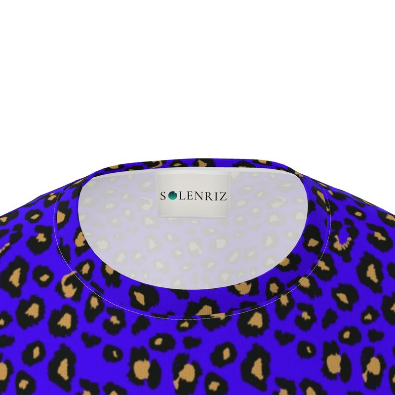 Blue Leopard Mens Oversized T-Shirt | Solenriz - Rizzlly