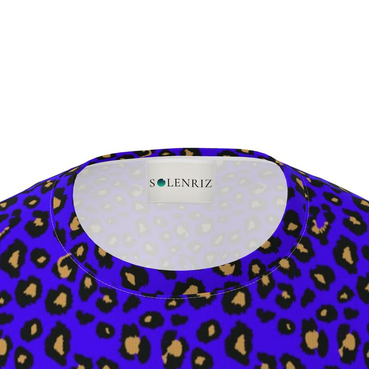 Blue Leopard Mens Oversized T-Shirt | Solenriz - Rizzlly