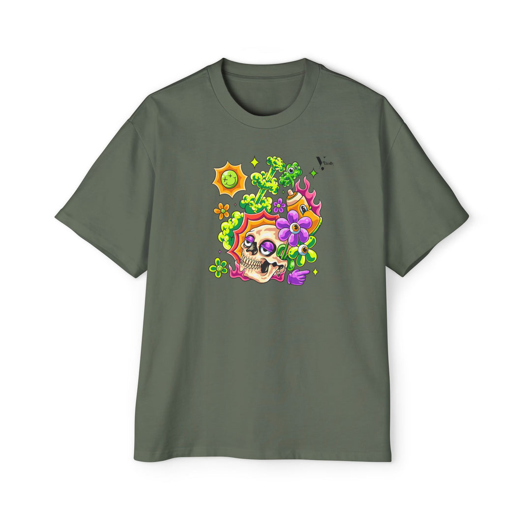 Skull & Floral Oversized Tee