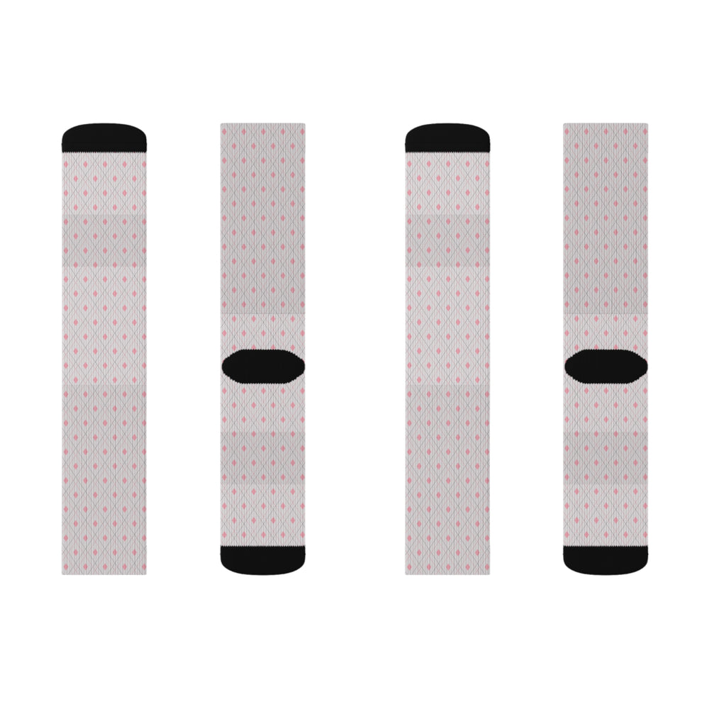 Grey Pink Tartan Socks | Solenriz - Rizzlly