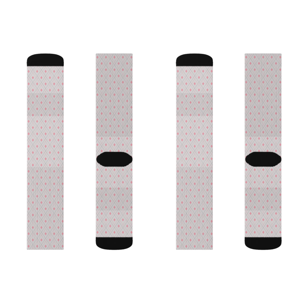 Grey Pink Tartan Socks | Solenriz - Rizzlly