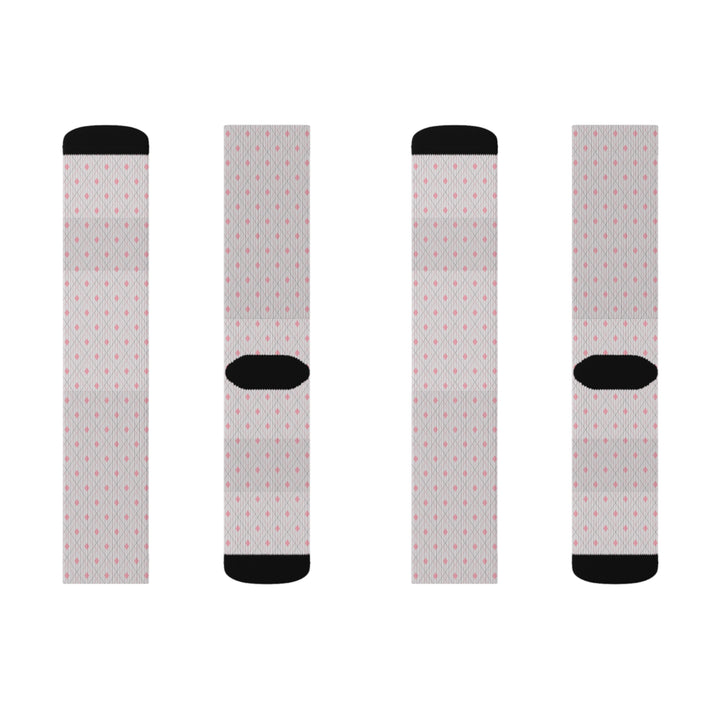 Grey Pink Tartan Socks | Solenriz - Rizzlly