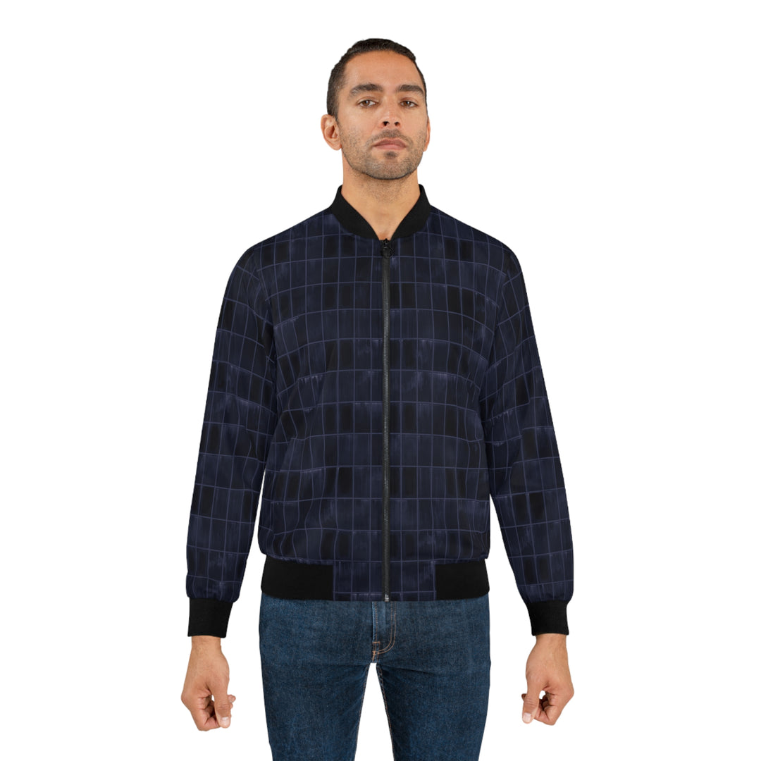Midnight Grid Men's Bomber Jacket | Solenriz - Rizzlly